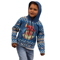 Personalized Romania Christmas Kid Hoodie Romanian Traditional Masks - Wonder Print Shop