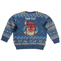 Personalized Romania Christmas Kid Ugly Christmas Sweater Romanian Traditional Masks - Wonder Print Shop