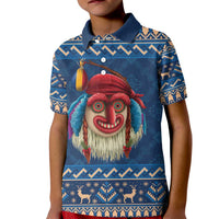 Personalized Romania Christmas Kid Polo Shirt Romanian Traditional Masks - Wonder Print Shop