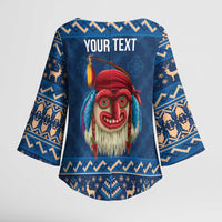 Personalized Romania Christmas Kimono Sleeve Blouse Romanian Traditional Masks - Wonder Print Shop