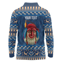 Personalized Romania Christmas Long Sleeve Polo Shirt Romanian Traditional Masks - Wonder Print Shop