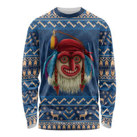 Personalized Romania Christmas Long Sleeve Shirt Romanian Traditional Masks - Wonder Print Shop