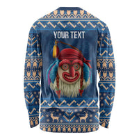 Personalized Romania Christmas Long Sleeve Shirt Romanian Traditional Masks - Wonder Print Shop