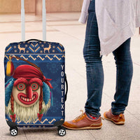 Personalized Romania Christmas Luggage Cover Romanian Traditional Masks - Wonder Print Shop