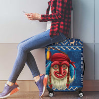 Personalized Romania Christmas Luggage Cover Romanian Traditional Masks - Wonder Print Shop