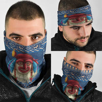 Personalized Romania Christmas Neck Gaiter Romanian Traditional Masks - Wonder Print Shop