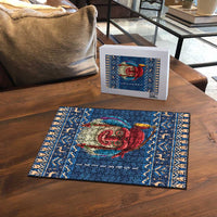 Personalized Romania Christmas Puzzle Romanian Traditional Masks - Wonder Print Shop