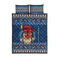 Personalized Romania Christmas Quilt Bed Set Romanian Traditional Masks - Wonder Print Shop