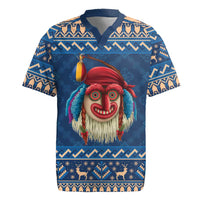 Personalized Romania Christmas Rugby Jersey Romanian Traditional Masks - Wonder Print Shop