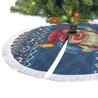 Personalized Romania Christmas Tree Skirt Romanian Traditional Masks - Wonder Print Shop