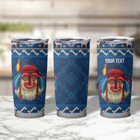 Personalized Romania Christmas Tumbler Cup Romanian Traditional Masks - Wonder Print Shop