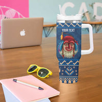 Personalized Romania Christmas Tumbler With Handle Romanian Traditional Masks - Wonder Print Shop