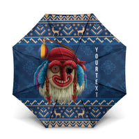 Personalized Romania Christmas Umbrella Romanian Traditional Masks - Wonder Print Shop