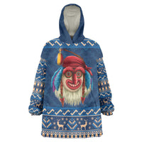 Personalized Romania Christmas Wearable Blanket Hoodie Romanian Traditional Masks - Wonder Print Shop