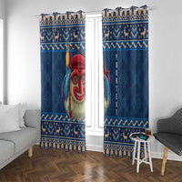 Personalized Romania Christmas Window Curtain Romanian Traditional Masks - Wonder Print Shop