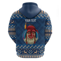 Personalized Romania Christmas Zip Hoodie Romanian Traditional Masks - Wonder Print Shop