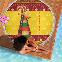 Personalized Moldova Christmas Beach Blanket Capra Goat Folk Costume - Wonder Print Shop