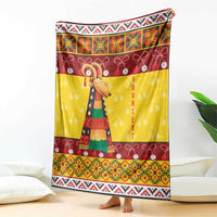 Personalized Moldova Christmas Blanket Capra Goat Folk Costume - Wonder Print Shop