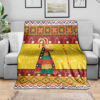 Personalized Moldova Christmas Blanket Capra Goat Folk Costume - Wonder Print Shop