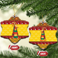 Personalized Moldova Christmas Ceramic Ornament Capra Goat Folk Costume - Wonder Print Shop