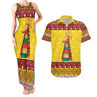 Personalized Moldova Christmas Couples Matching Tank Maxi Dress and Hawaiian Shirt Capra Goat Folk Costume - Wonder Print Shop