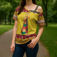 Personalized Moldova Christmas Cross Shoulder Shirt Capra Goat Folk Costume - Wonder Print Shop