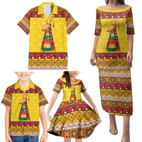 Personalized Moldova Christmas Family Matching Puletasi and Hawaiian Shirt Capra Goat Folk Costume - Wonder Print Shop