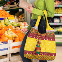 Personalized Moldova Christmas Grocery Bag Capra Goat Folk Costume - Wonder Print Shop