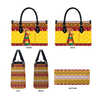 Personalized Moldova Christmas Leather Bag Capra Goat Folk Costume - Wonder Print Shop