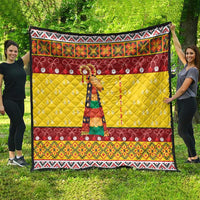 Personalized Moldova Christmas Quilt Capra Goat Folk Costume - Wonder Print Shop