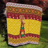 Personalized Moldova Christmas Quilt Capra Goat Folk Costume - Wonder Print Shop
