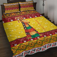 Personalized Moldova Christmas Quilt Bed Set Capra Goat Folk Costume - Wonder Print Shop