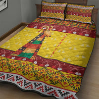 Personalized Moldova Christmas Quilt Bed Set Capra Goat Folk Costume - Wonder Print Shop