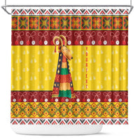Personalized Moldova Christmas Shower Curtain Capra Goat Folk Costume - Wonder Print Shop