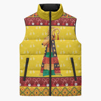 Personalized Moldova Christmas Sleeveless Puffer Jacket Capra Goat Folk Costume - Wonder Print Shop