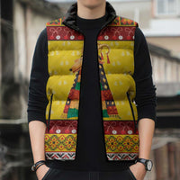 Personalized Moldova Christmas Sleeveless Puffer Jacket Capra Goat Folk Costume - Wonder Print Shop