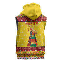 Personalized Moldova Christmas Sleeveless Zip Hoodie Capra Goat Folk Costume - Wonder Print Shop