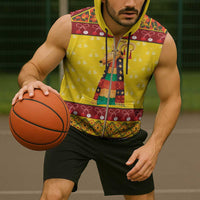 Personalized Moldova Christmas Sleeveless Zip Hoodie Capra Goat Folk Costume - Wonder Print Shop