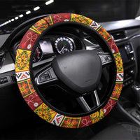 Moldova Christmas Steering Wheel Cover Capra Goat Folk Costume - Wonder Print Shop