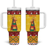 Personalized Moldova Christmas Tumbler With Handle Capra Goat Folk Costume - Wonder Print Shop