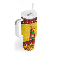 Personalized Moldova Christmas Tumbler With Handle Capra Goat Folk Costume - Wonder Print Shop