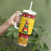 Personalized Moldova Christmas Tumbler With Handle Capra Goat Folk Costume - Wonder Print Shop