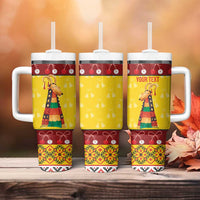 Personalized Moldova Christmas Tumbler With Handle Capra Goat Folk Costume - Wonder Print Shop