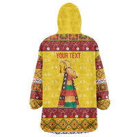 Personalized Moldova Christmas Wearable Blanket Hoodie Capra Goat Folk Costume - Wonder Print Shop