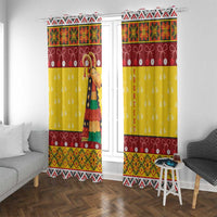 Personalized Moldova Christmas Window Curtain Capra Goat Folk Costume - Wonder Print Shop