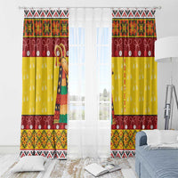 Personalized Moldova Christmas Window Curtain Capra Goat Folk Costume - Wonder Print Shop