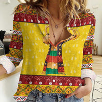 Personalized Moldova Christmas Women Casual Shirt Capra Goat Folk Costume - Wonder Print Shop