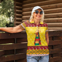 Personalized Moldova Christmas Women Polo Shirt Capra Goat Folk Costume - Wonder Print Shop