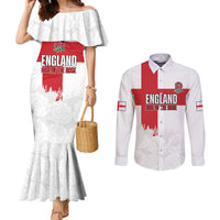Women Rugby England Couples Matching Mermaid Dress and Long Sleeve Button Shirt Rise of the Rose World Champions - Wonder Print Shop
