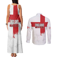 Women Rugby England Couples Matching Tank Maxi Dress and Long Sleeve Button Shirt Rise of the Rose World Champions - Wonder Print Shop